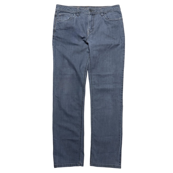 Mens Prana Slim Fit Grey Faded Wash Stretch Denim Jeans Size 34x32
